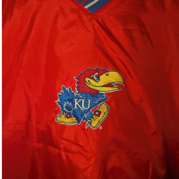 VTG Kansas Jayhawks KU Pullover Jacket Blue Mens Size L G-lll Sports Carl Banks - Picture 2 of 14